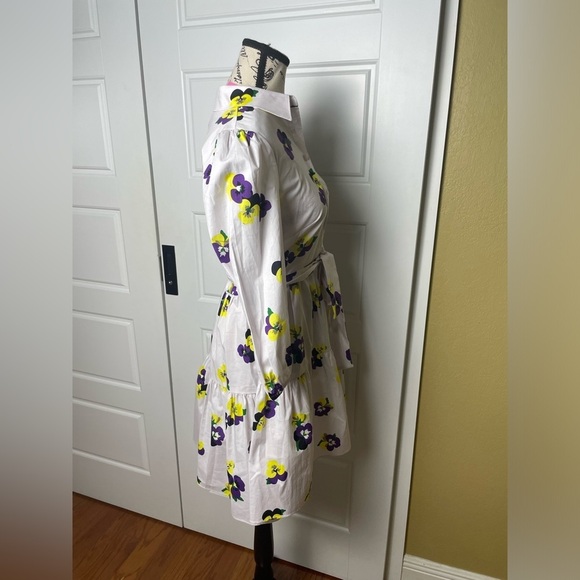 ♠️Kate Spade Pansy Toss Floral Printed Tie Waist Shirtdress NWT - Picture 7 of 12